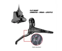 Skivbroms Tektro Hydraulisk Flat Mount H&ouml;ger 1900mm Slang HD-R280